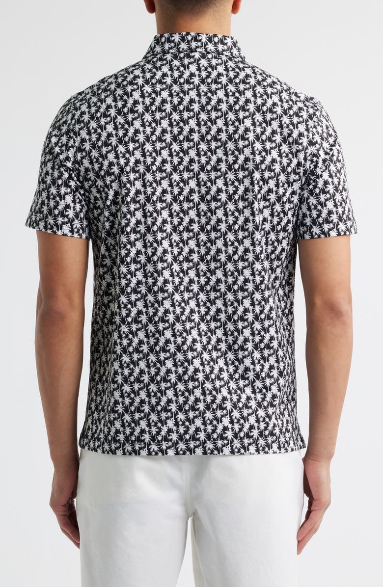 Bugatchi Victor OoohCotton<sup>®</sup> Palm Tree Print Polo, Alternate, color, Black