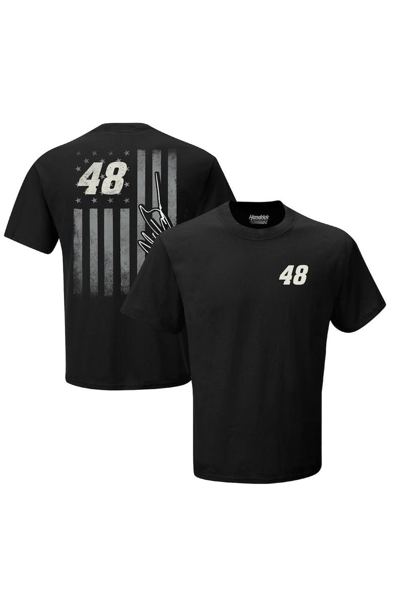 HENDRICK MOTORSPORTS TEAM COLLECTION Men's Hendrick Motorsports Team Collection Black Alex Bowman Tonal Flag T-Shirt, Main, color, Black
