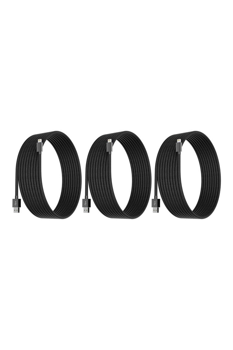 3-Pack MFI Lightning Cables, Main, color, BLACK