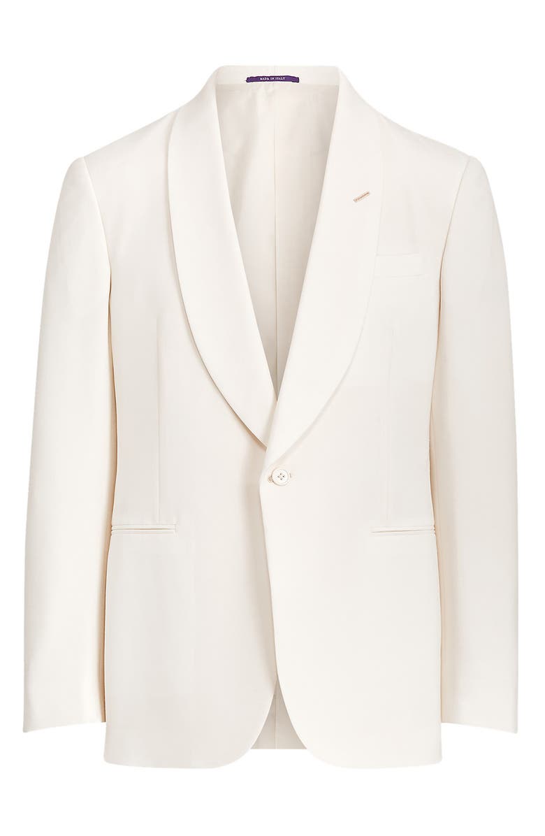 Ralph Lauren Purple Label Gregory Wool Barathea Dinner Jacket, Alternate, color, Cream