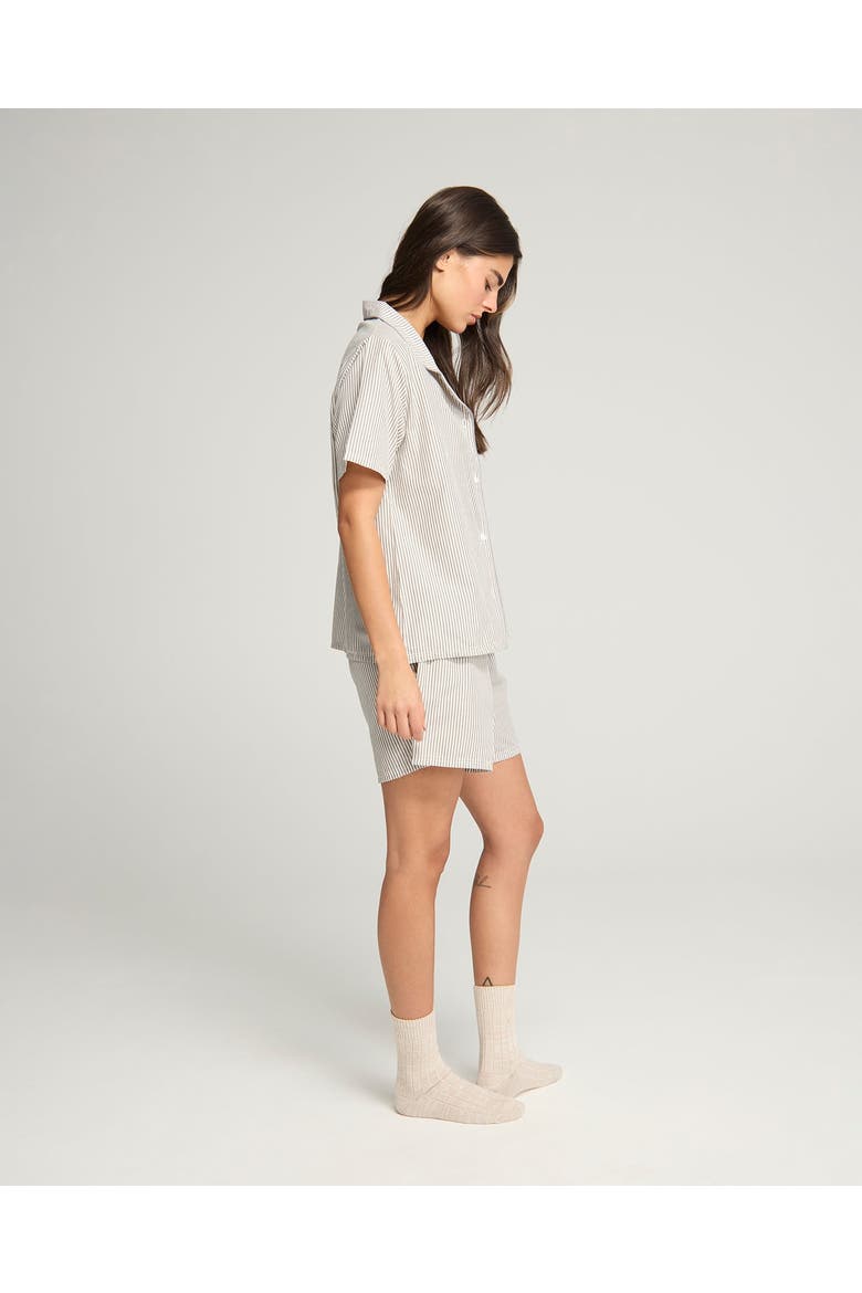 The Short PJ Set, Alternate, color, Dove Grey Stripe