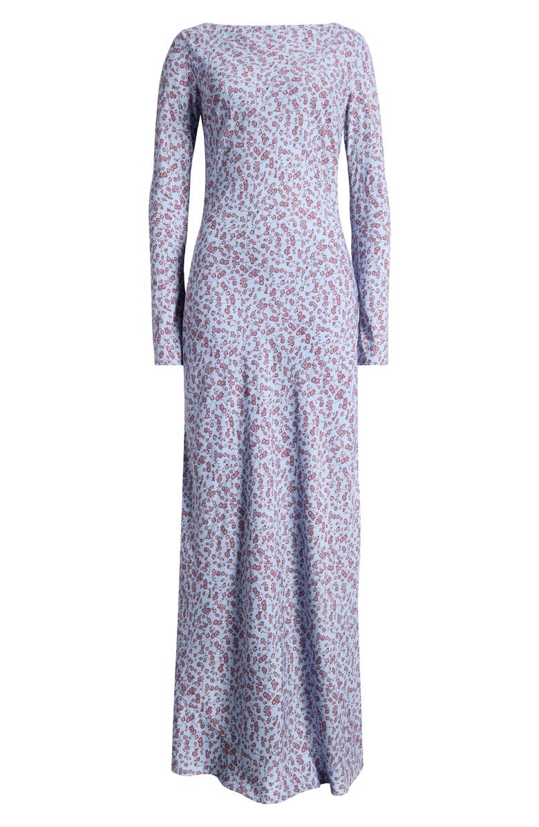 Faithfull the Brand Lilou Floral Long Sleeve Crepe Maxi Dress, Alternate, color, Amaryllis Floral Blue