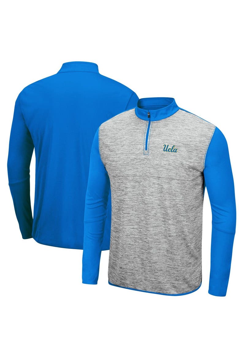 Men's Colosseum Heathered Gray/Blue UCLA Bruins Prospect Quarter-Zip Jacket, Main, color, Heather Gray