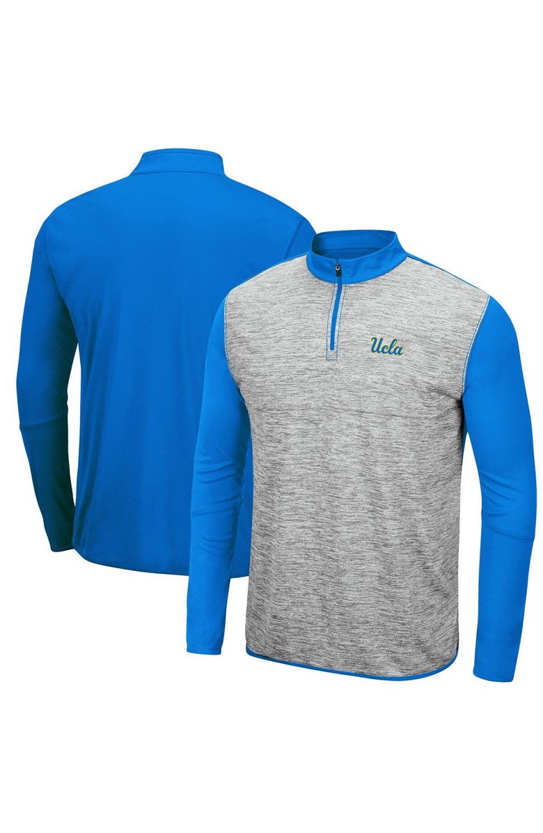 COLOSSEUM Men's Colosseum Heathered Gray/Blue UCLA Bruins Prospect Quarter-Zip Jacket, Main, color, Heather Gray