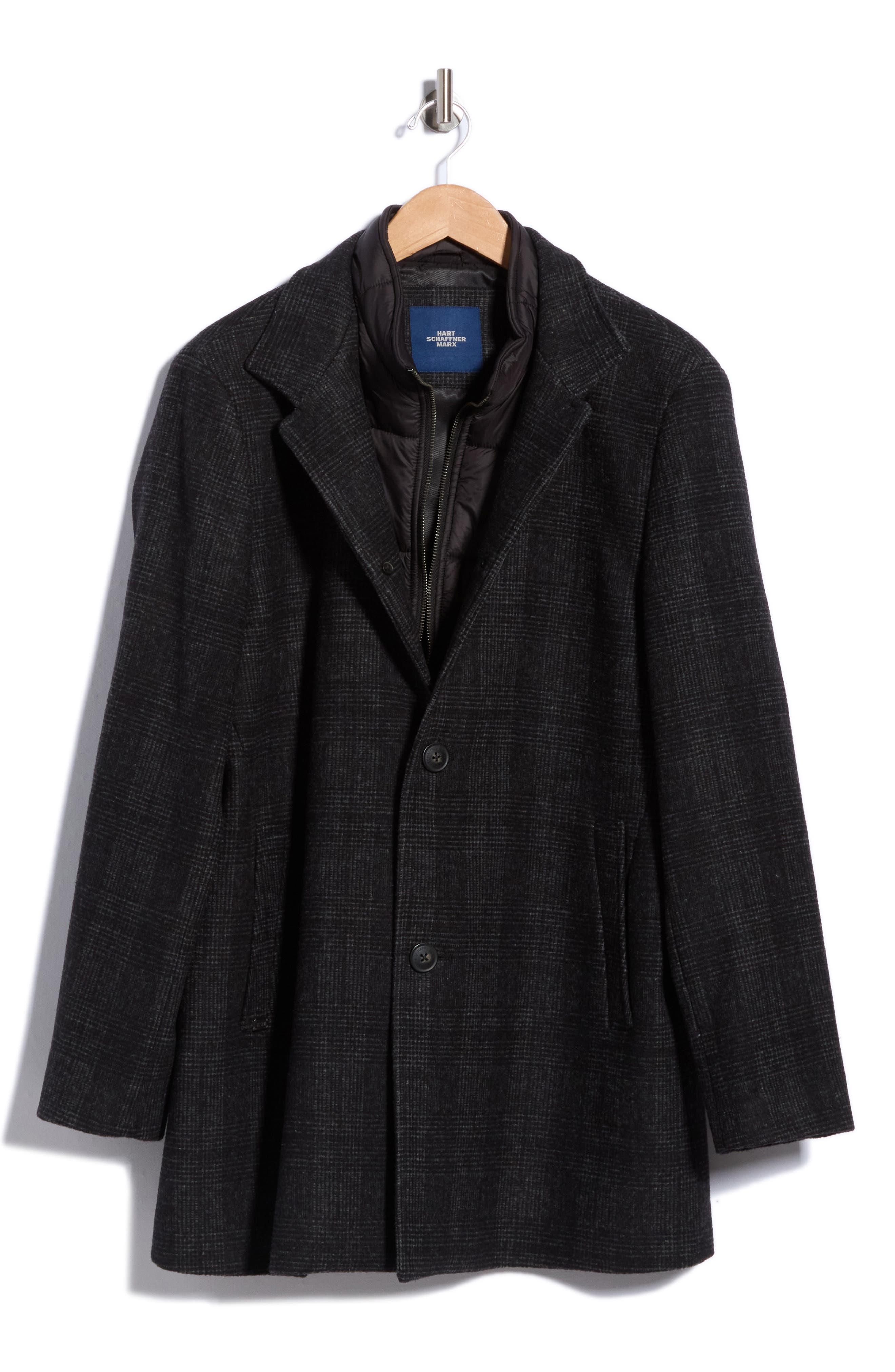Patrick Plaid Wool Blend Coat with Bib