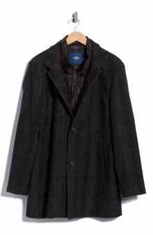 Patrick Plaid Wool Blend Coat with Bib