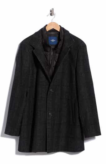 Patrick Plaid Wool Blend Coat with Bib