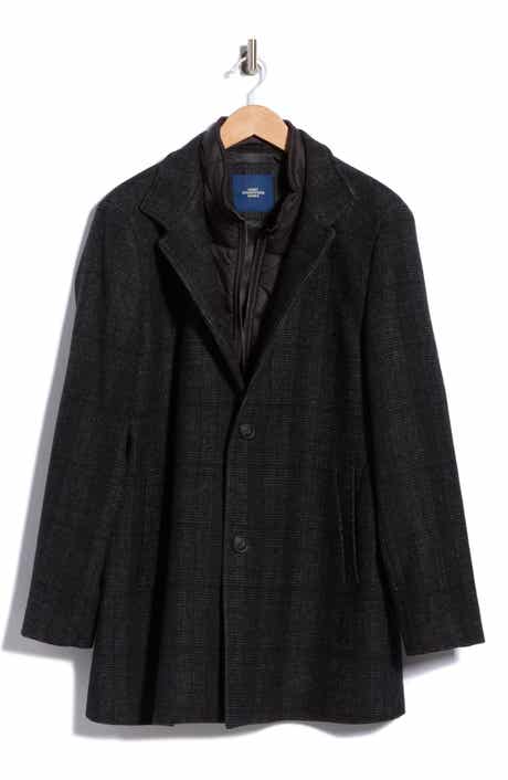 Patrick Plaid Wool Blend Coat with Bib