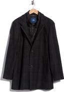 Hart Schaffner Marx Patrick Plaid Wool Blend Coat with Bib