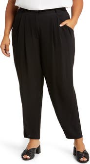 Eileen Fisher Tapered Leg Silk Crepe Ankle Pants