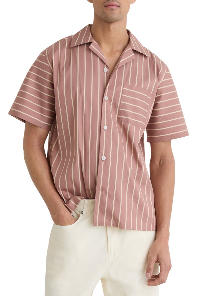 Vanfleet Striped Camp Shirt, Main, color, DUSTY PINK
