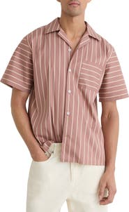 Reiss Vanfleet Striped Camp Shirt