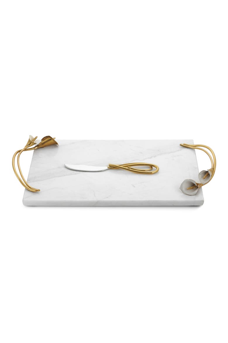 Calla Lily Cheese Board & Knife, Main, color, NO COLOR
