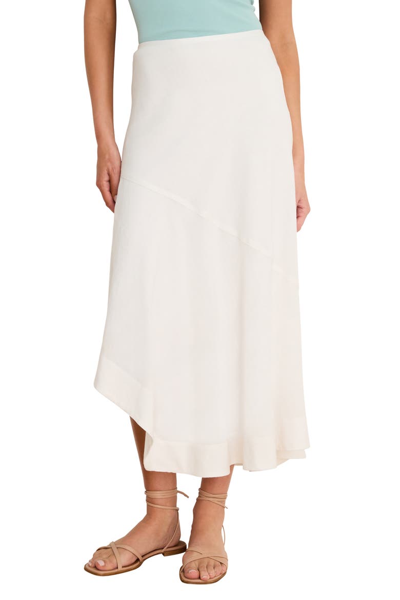 Long Engagement Rumba Linen Blend Skirt, Main, color, PAPER WHITE
