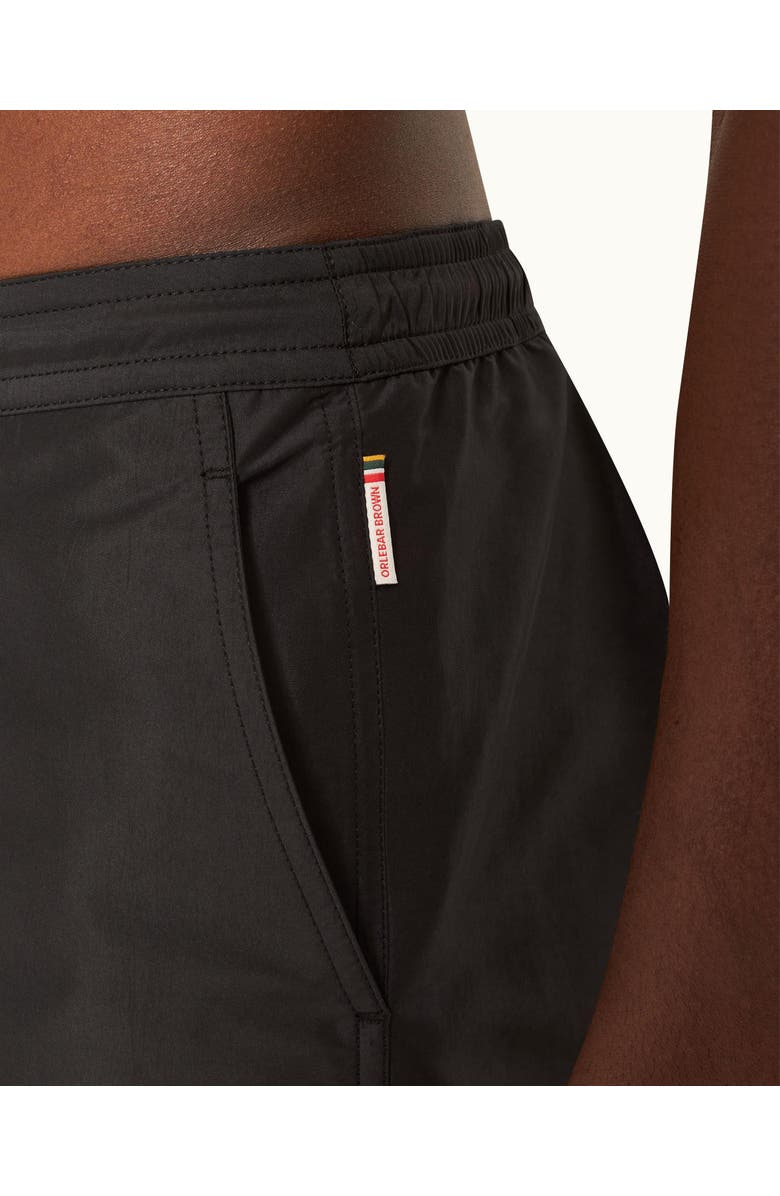 Orlebar Brown Bulldog Drawcord Mid-Length Lightweight Drawcord Swim Shorts, Alternate, color, Black