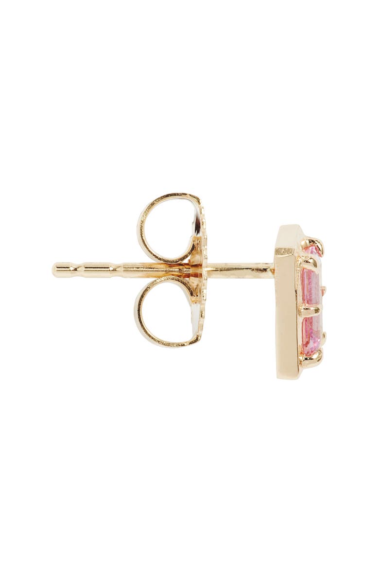 Classique Carré Semiprecious Baguette Stud Earrings, Alternate, color, PINK