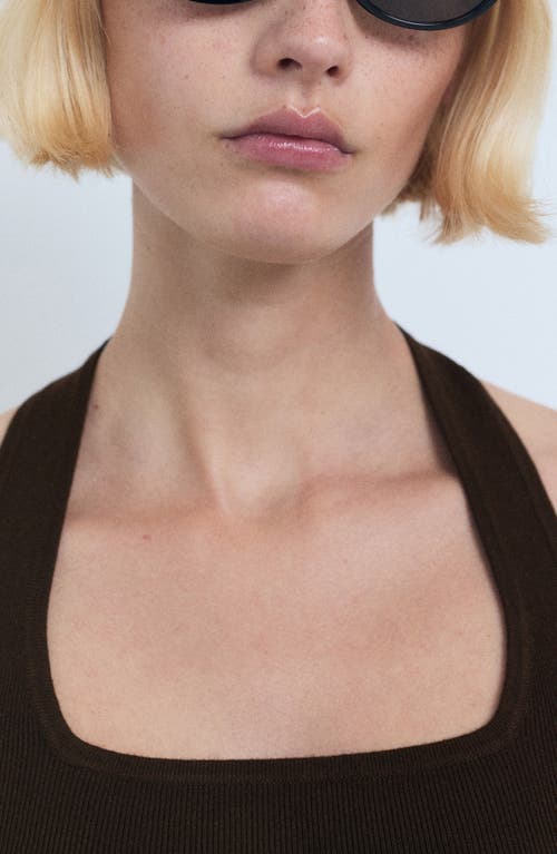 Mango Knit Halter Top Chocolate In Brown