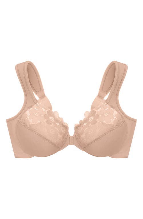 Glamorise Front Clasp Underwire Bra In Cafe