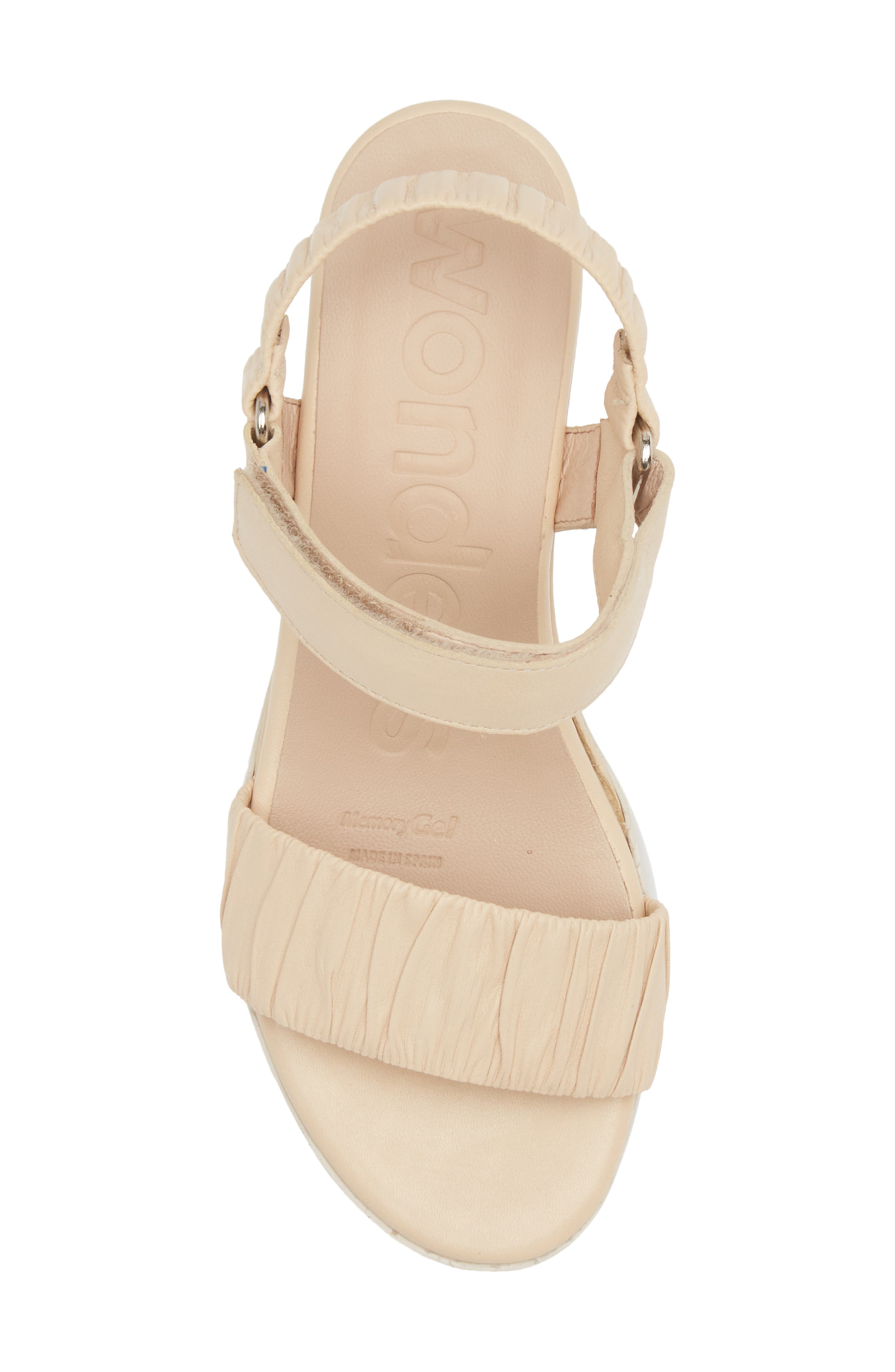 Platform Wedge Sandal, Alternate, color, NATURAL LEATHER