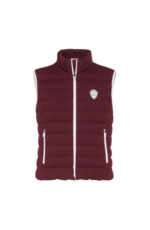 ダウンベスト Brunello Cucinelli Piquet Sleeveless Down Jacket BRUNELLO CUCINELLI - Suede Leather Down Vest Brunello Cucinelli