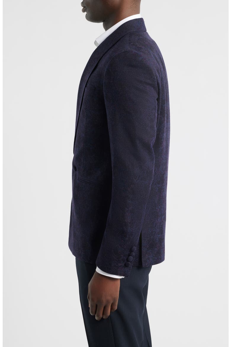 Ellis Purple Wool & Cashmere Shawl Collar Double Breasted Dinner Jacket, Alternate, color, NAVY
