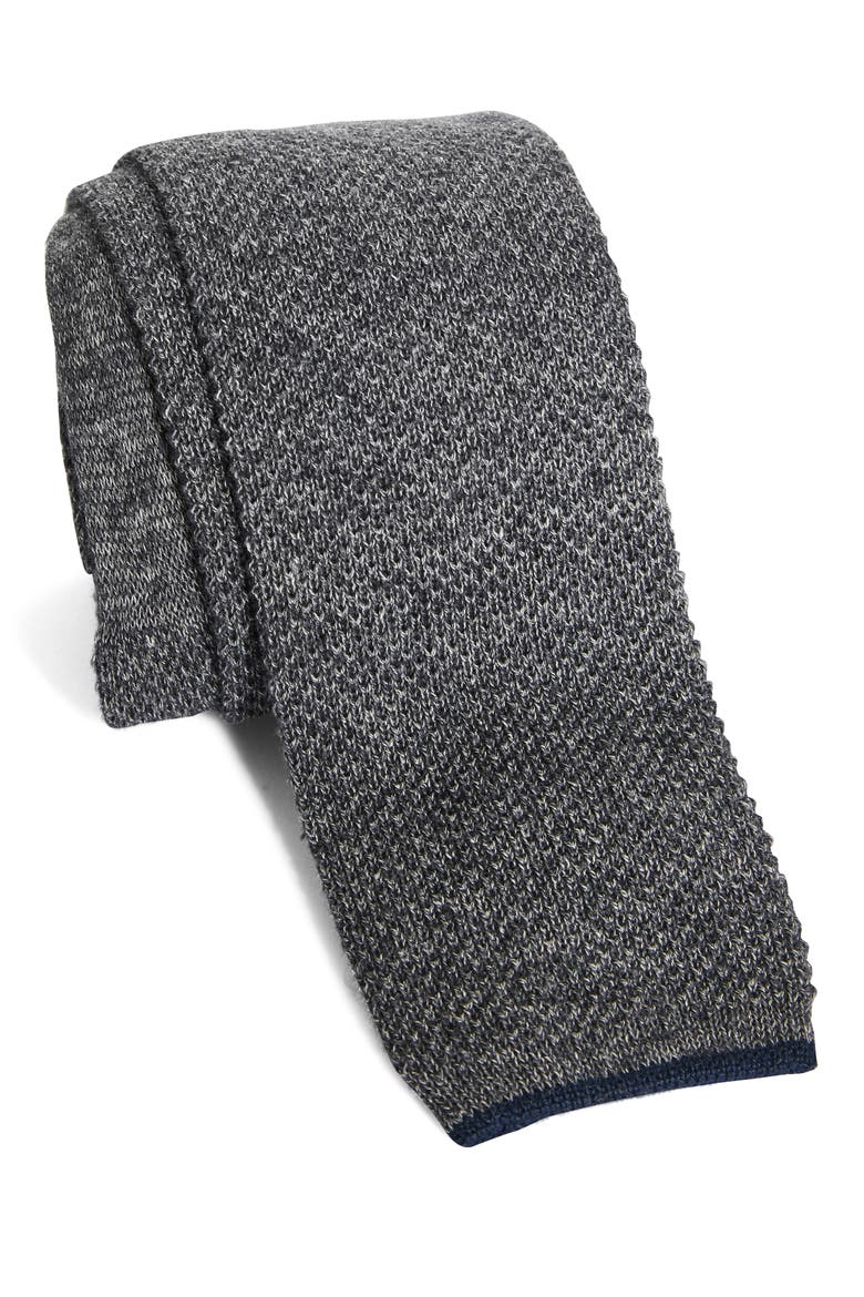 Knit Cotton Tie, Main, color, GREY