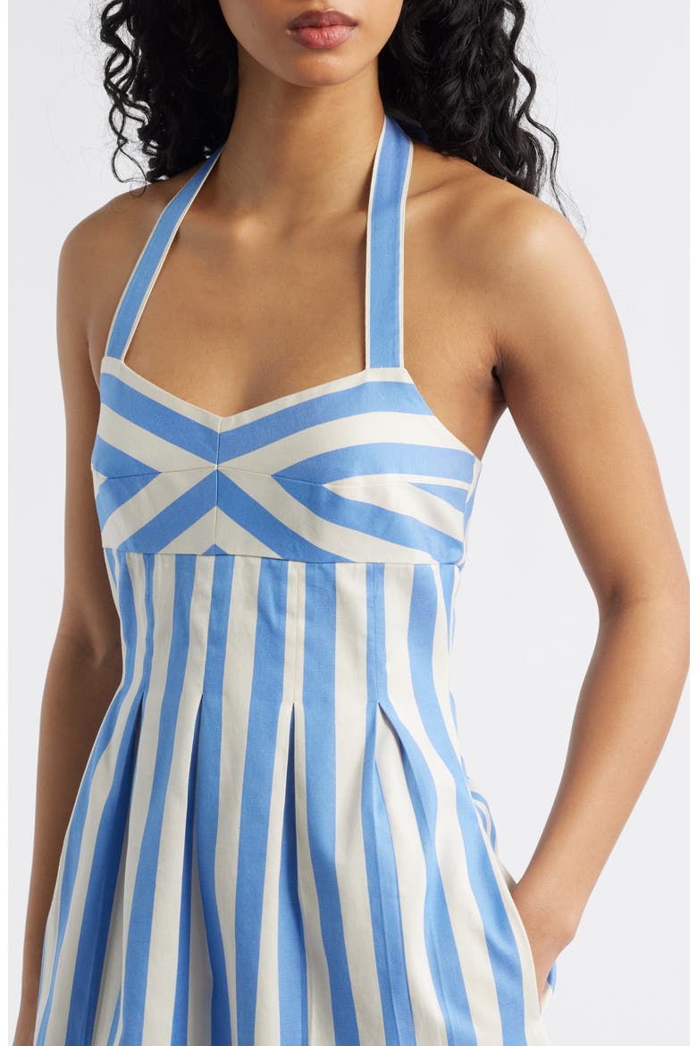 Kate Halter Minidress, Alternate, color, BLUE/ CREME