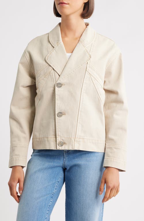 City Blues Spliced Denim Moto Jacket In White