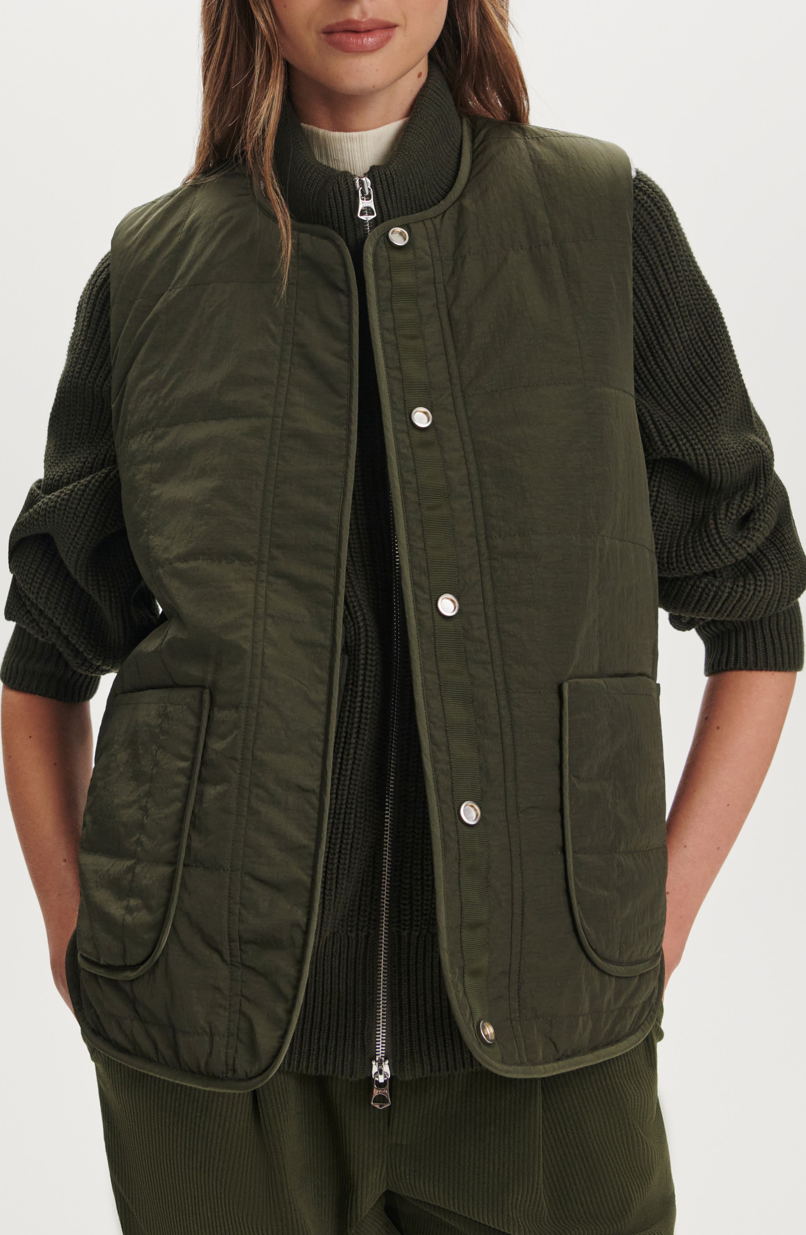 Varley Audrea Reversible Gilet In Green