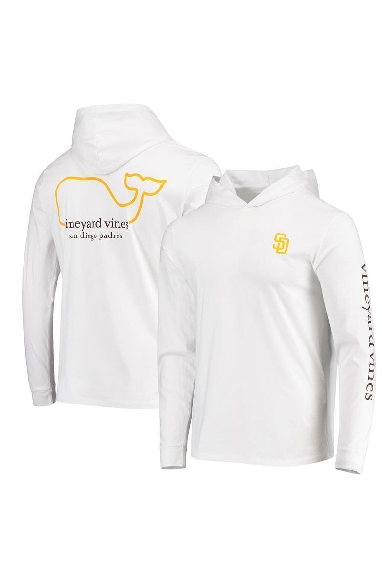 Men's Vineyard Vines White San Diego Padres Logo Hoodie Long Sleeve T-Shirt, Main, color, White