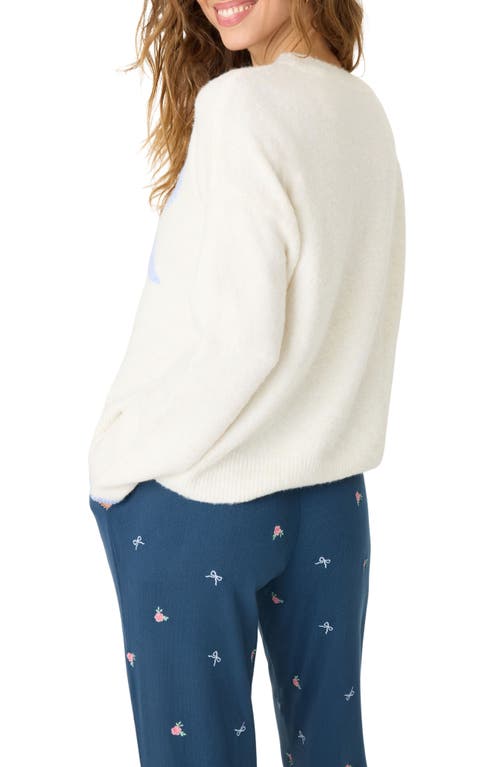Pj Salvage English Rose Bow Snuggle Sweater In Ivory In Ivory