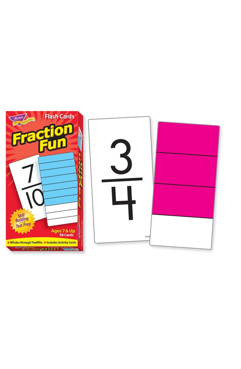 TREND Enterprises Fraction Fun Skill Drill Flash Cards, Alternate, color, Multicolored