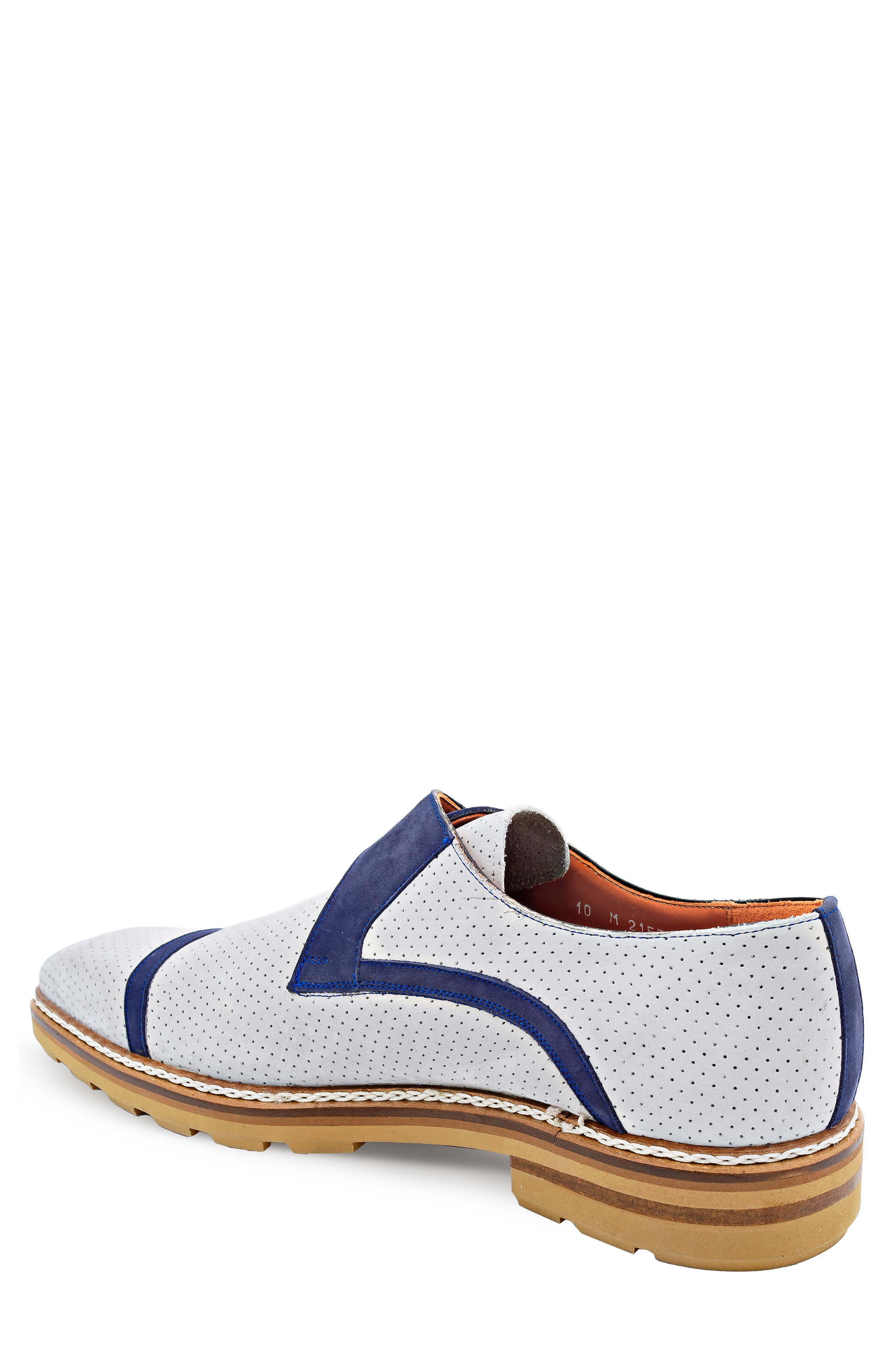 Mezlan Alari Monk Strap Loafer, Alternate, color, Grey / Blue