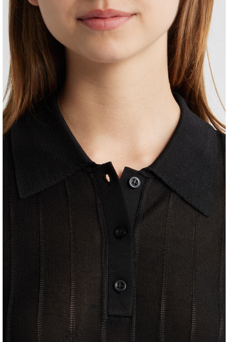 The Ribbed Polo, Alternate, color, BLACK