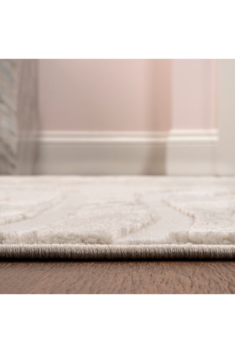 Alcina Modern Scandinavian Graphic Lines High-Low Area Rug, Alternate, color, Beige/Cream