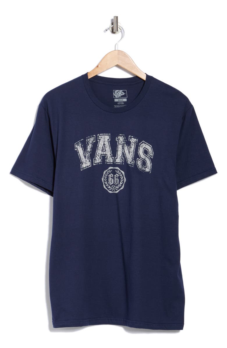 Vans Heritage Logo Cotton Graphic T-Shirt, Alternate, color, Navy