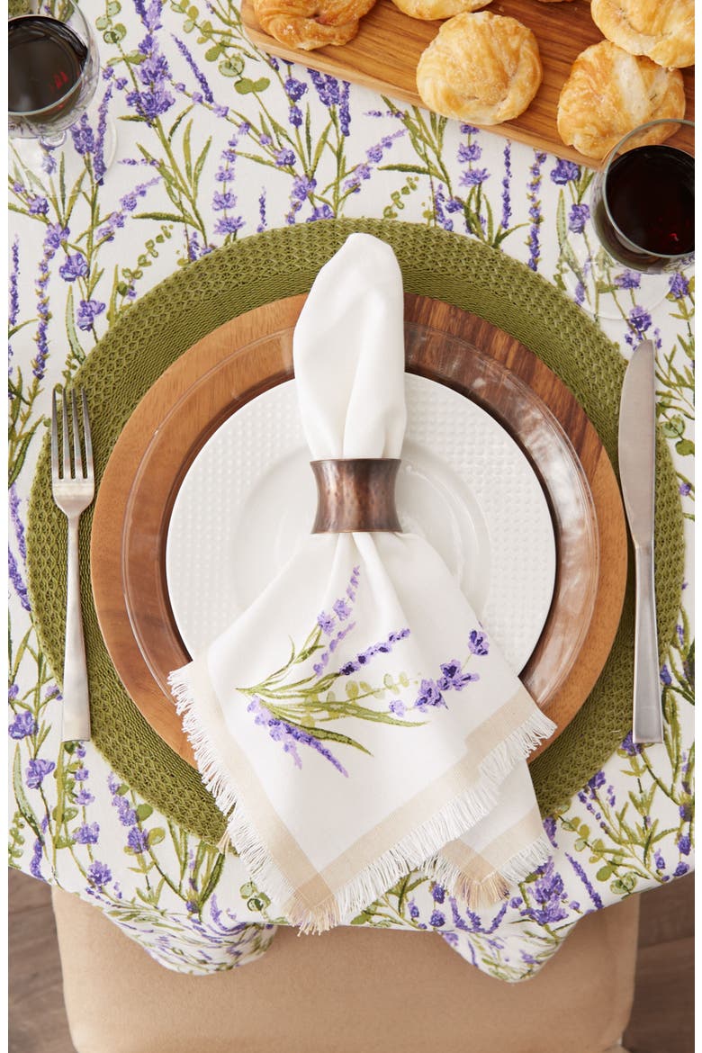 Lavender Fields Round Tablecloth, Alternate, color, PURPLE