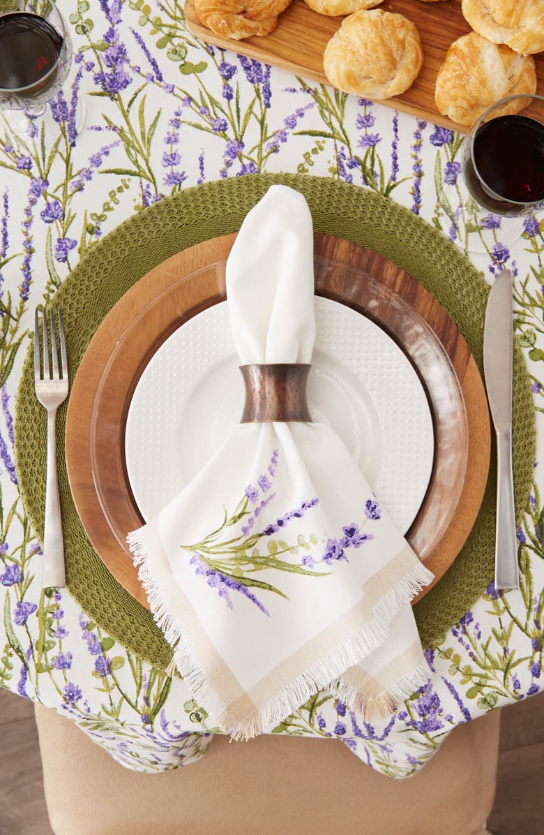 Design Imports Lavender Fields Round Tablecloth, Alternate, color, Purple