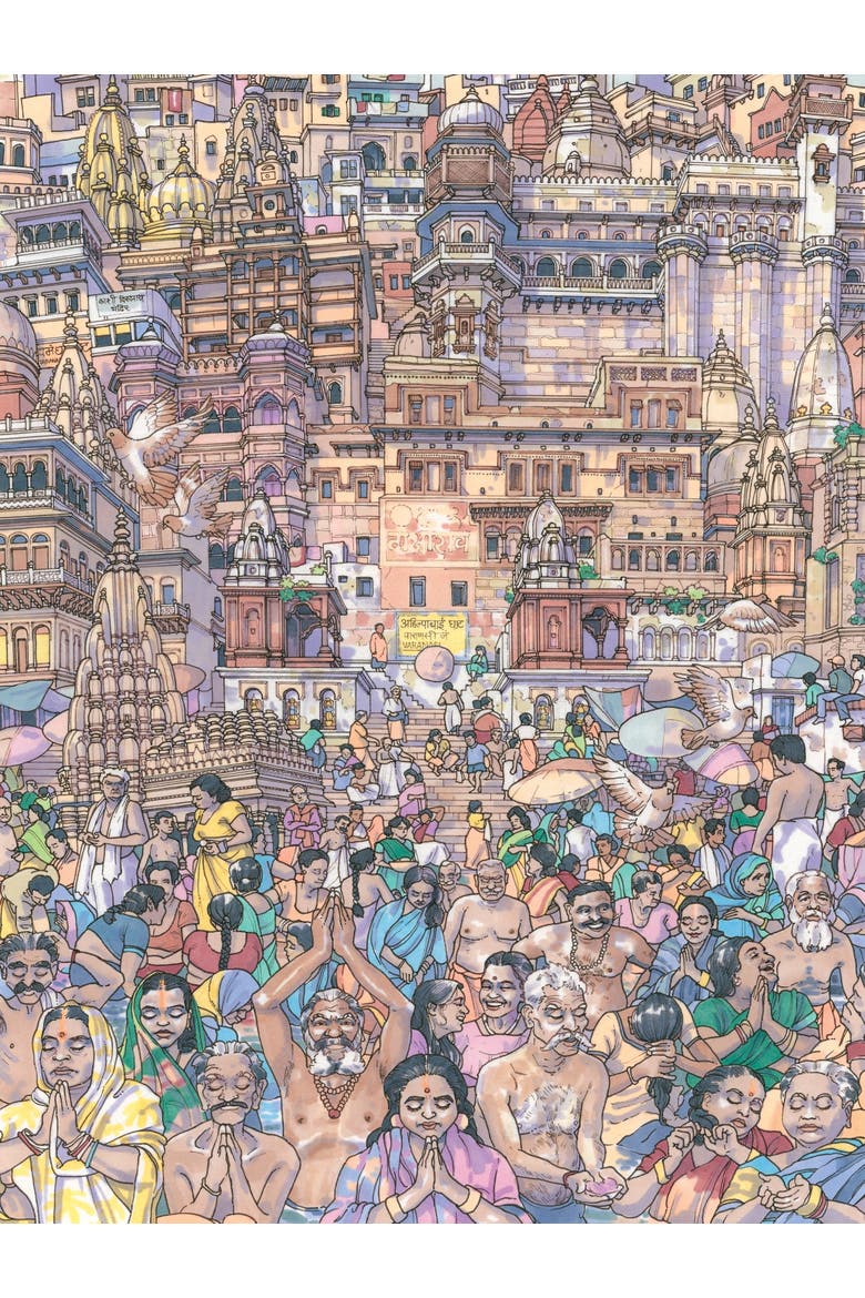 Vibrant Varanasi 1000 Piece Puzzle, Alternate, color, No Color