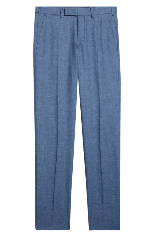 Zegna Oasi Linen Trousers In Blue