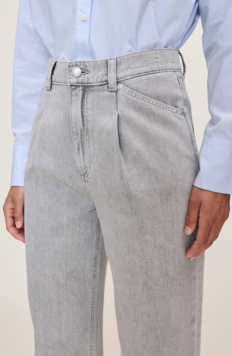 DL1961 Casie Pleated Mid Rise Wide Leg Jeans, Alternate, color, Light Storm Cloud