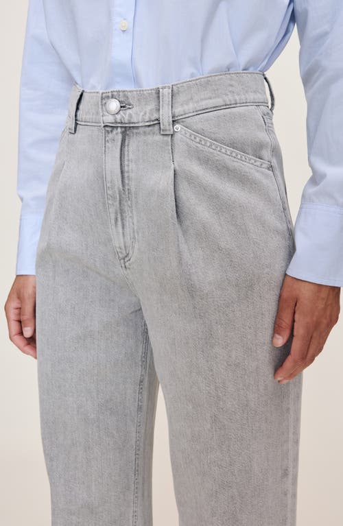 Dl1961 Casie Pleated Mid Rise Wide Leg Jeans In Gray