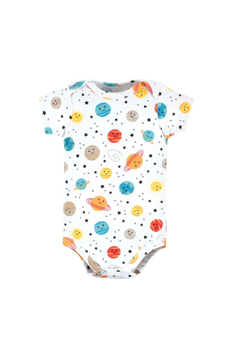Hudson Baby Cotton Bodysuits 7-Pack, Alternate, color, Happy Planets