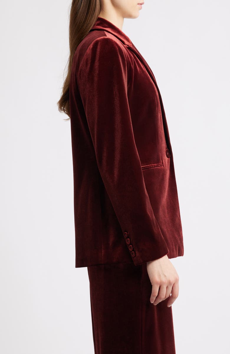 Elie Tahari The Lucia Velvet Blazer, Alternate, color, Burgundy Bordeaux