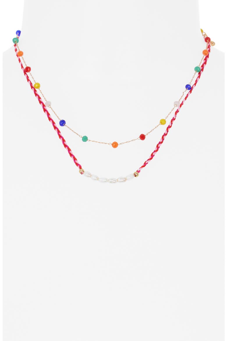 Freshwater Pearl Beaded Layered Necklace, Alternate, color, RAINBOW MULTI- GOLD