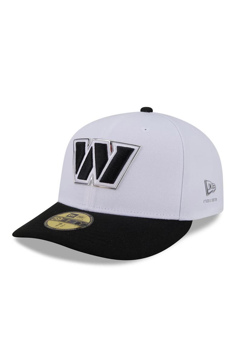 Men's New Era  White/Black Washington Commanders 2026 NFL Draft Pre-Curved 59FIFTY Fitted Hat, Main, color, White