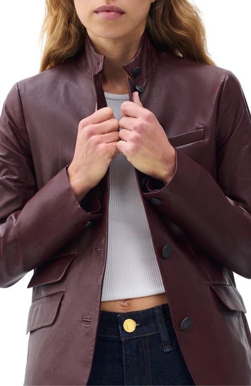 Rag & Bone Slade Leather Blazer In Burgundy