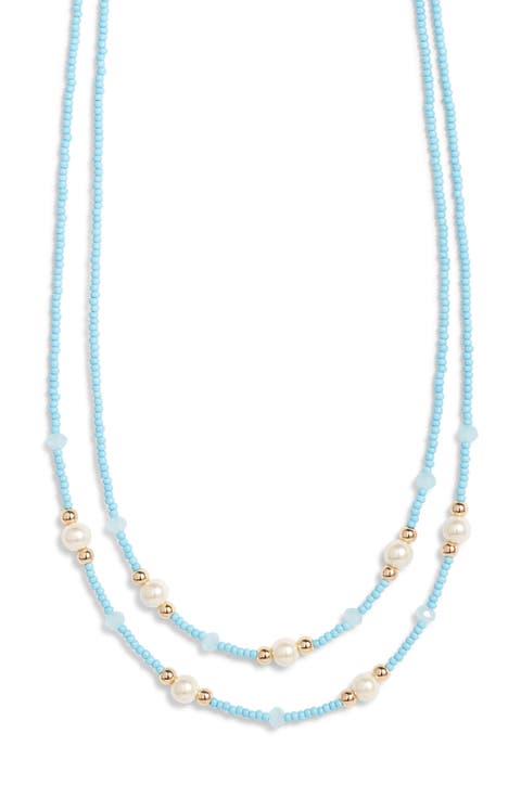 Seed Bead & Faux Pearl Layered Necklace