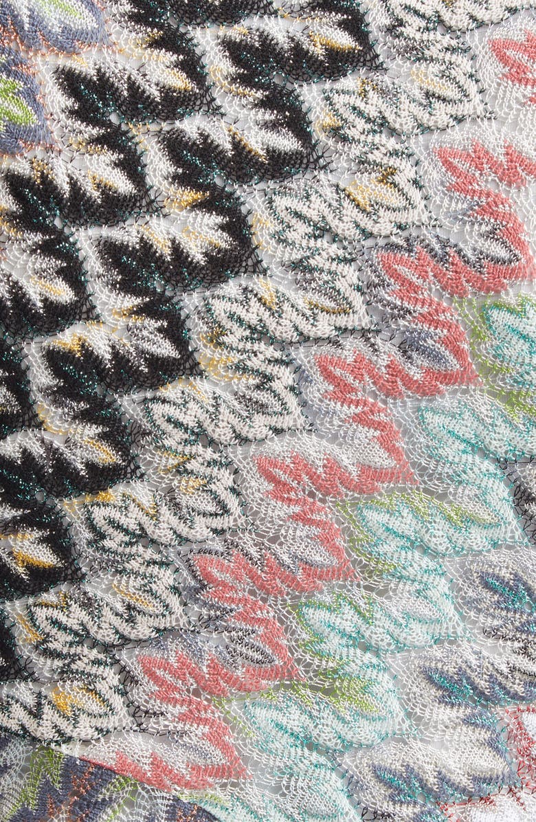 Missoni Metallic Zigzag Long Sleeve Raschel Knit Dress, Alternate, color, Wht Pnk Lt Ble Tones