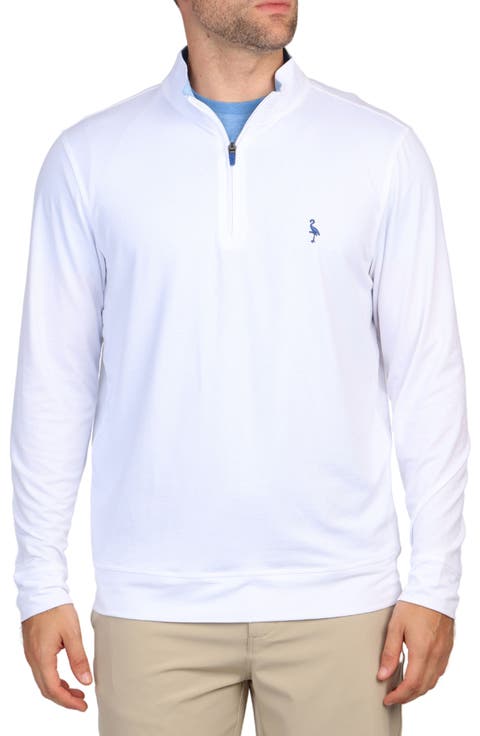 Mélange Mesh Performance Quarter Zip Pullover